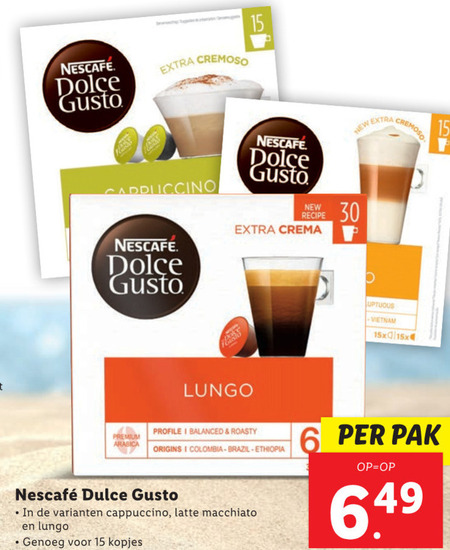 Nescafe   dolce gusto capsules folder aanbieding bij  Lidl - details