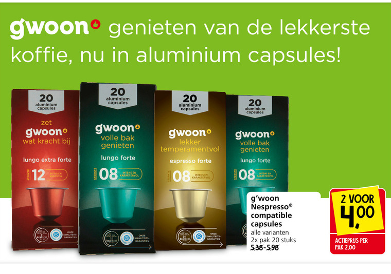 Gwoon   koffiecups folder aanbieding bij  Jan Linders - details