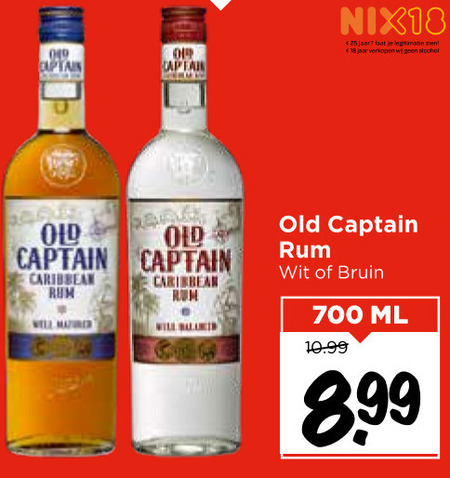 Old Captain   rum folder aanbieding bij  Vomar - details