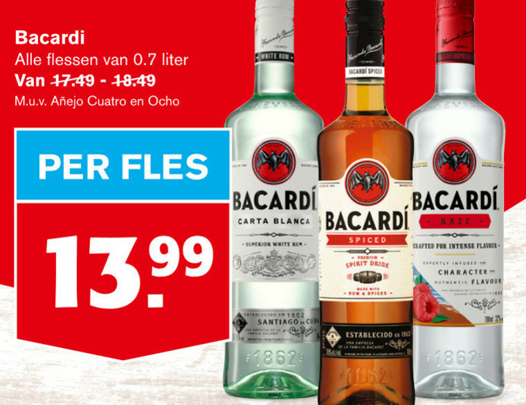 Bacardi   rum folder aanbieding bij  Hoogvliet - details