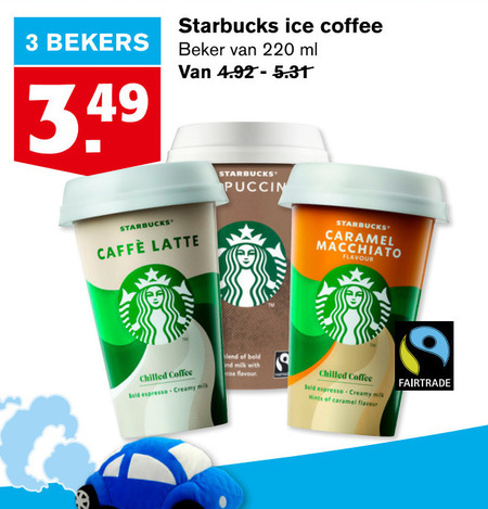 Starbucks   ijskoffie folder aanbieding bij  Hoogvliet - details