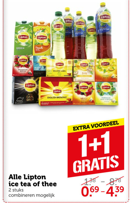 Lipton   ice tea, thee folder aanbieding bij  Coop - details