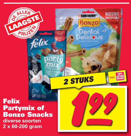 Bonzo   kattensnacks, hondensnacks folder aanbieding bij  Nettorama - details