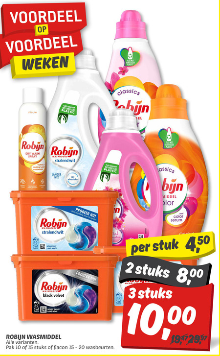 Robijn   wasmiddel folder aanbieding bij  Dekamarkt - details