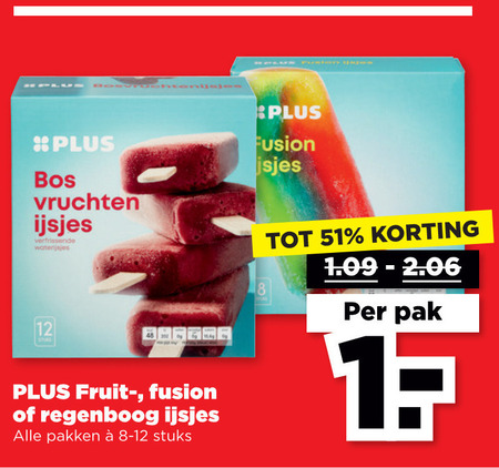 Plus Huismerk   ijslollies, waterijs folder aanbieding bij  Plus - details