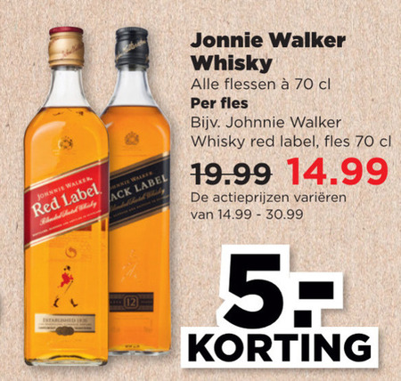 Johnnie Walker   whisky folder aanbieding bij  Plus - details