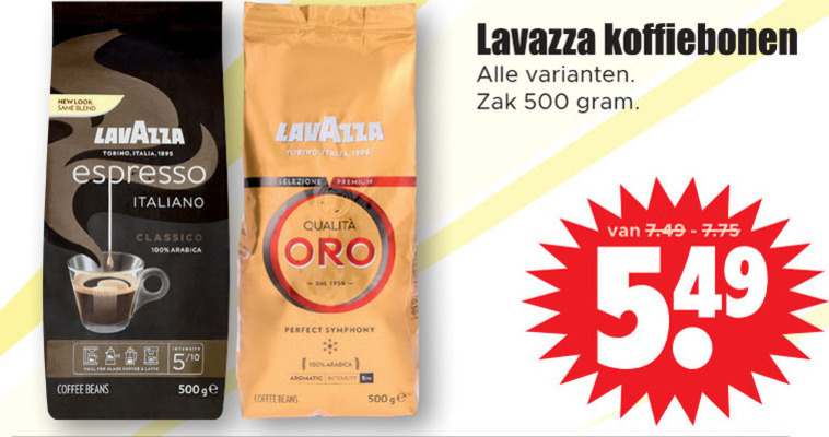 Lavazza   koffiebonen folder aanbieding bij  Dirk - details