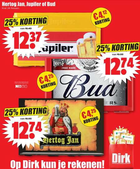 Jupiler   krat bier folder aanbieding bij  Dirk - details