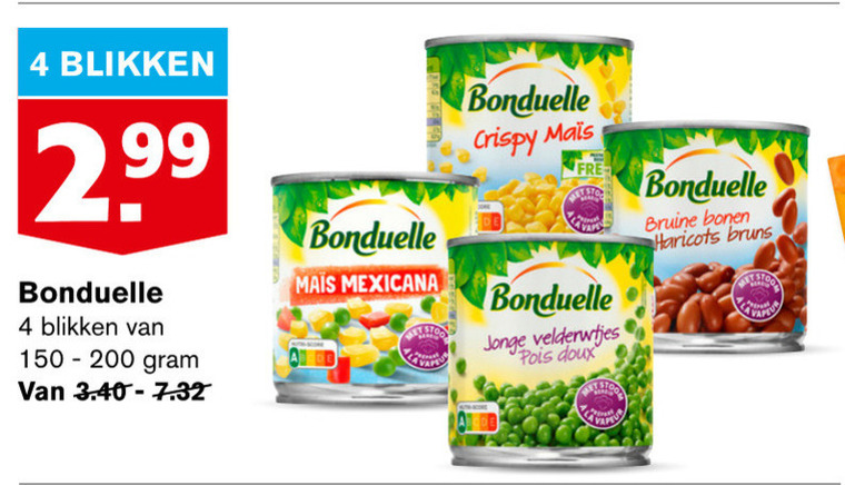 Bonduelle   groenteconserven folder aanbieding bij  Hoogvliet - details