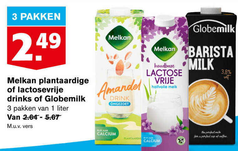 Melkan   soja melk, melk folder aanbieding bij  Hoogvliet - details