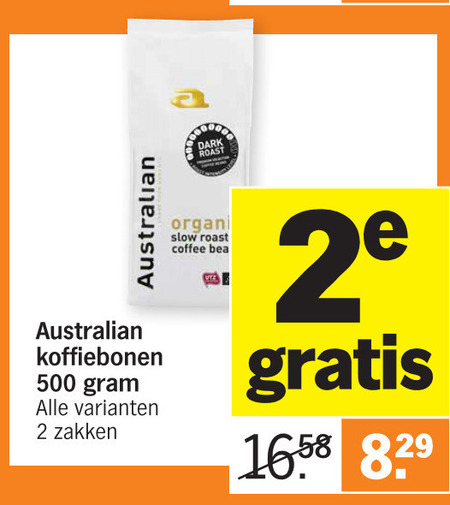 Australian   koffiebonen folder aanbieding bij  Albert Heijn - details