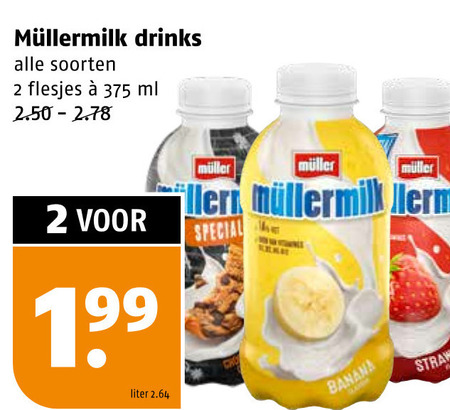 Mullermilk   chocolademelk folder aanbieding bij  Poiesz - details