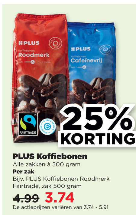 Plus Huismerk   koffiebonen folder aanbieding bij  Plus - details