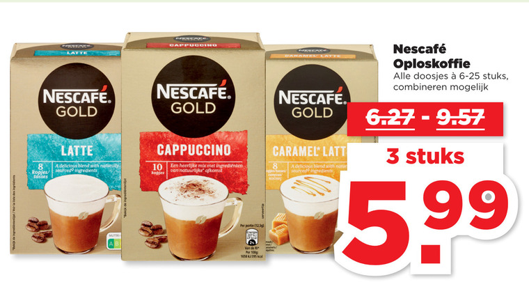 Nescafe   oploskoffie folder aanbieding bij  Plus - details