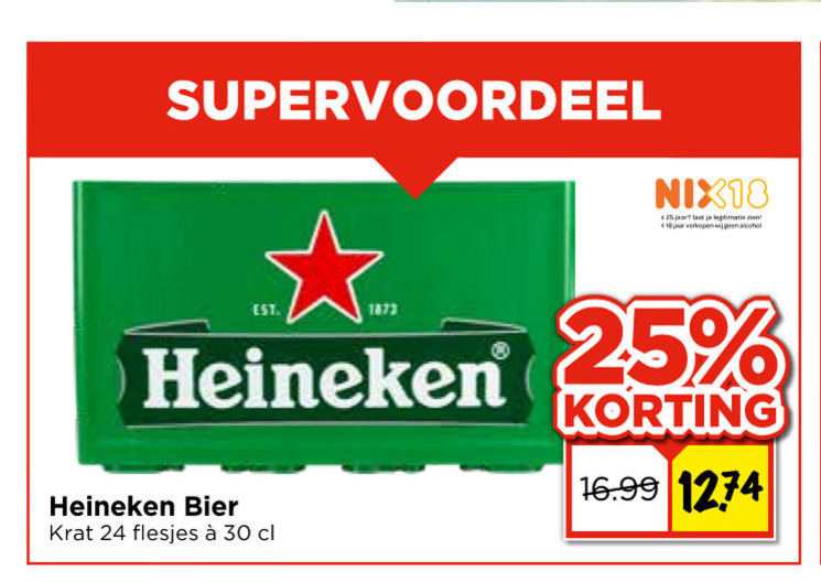 Heineken   krat bier folder aanbieding bij  Vomar - details