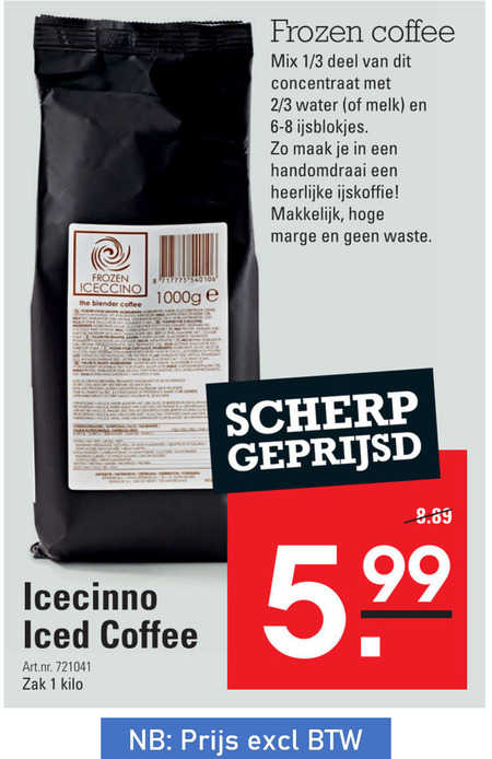 Icecinno   ijskoffie folder aanbieding bij  Sligro - details