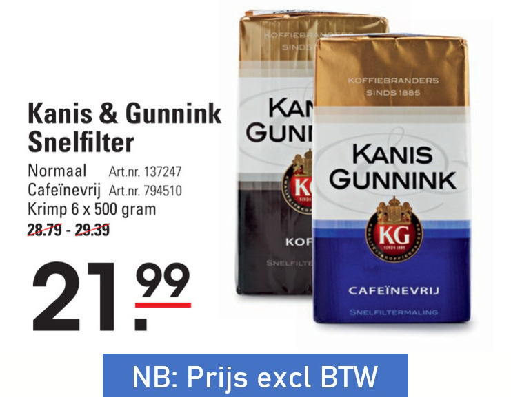 Kanis en Gunnink   koffie folder aanbieding bij  Sligro - details