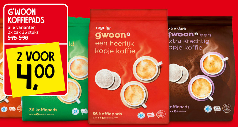 Gwoon   koffiepad folder aanbieding bij  Jan Linders - details