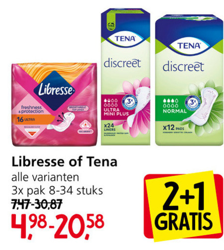 Libresse   inlegkruisjes, incontinentieverband folder aanbieding bij  Jan Linders - details