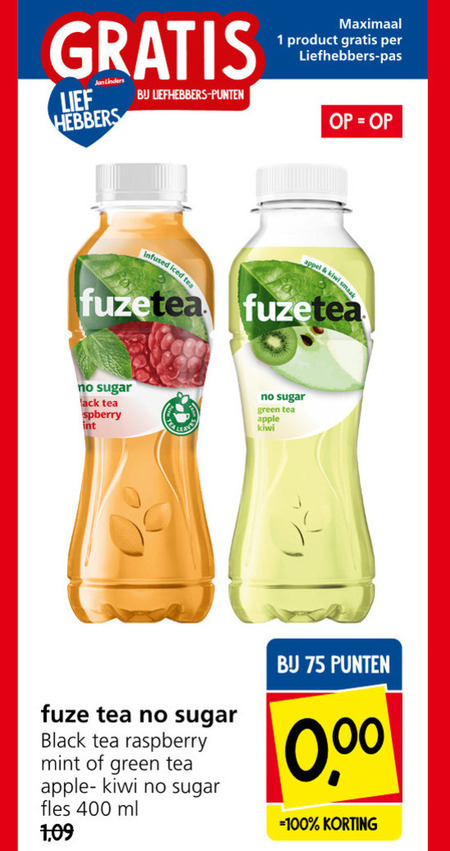 Fuze Tea   ice tea folder aanbieding bij  Jan Linders - details