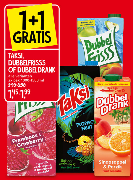 Taksi   fruitdrank folder aanbieding bij  Jan Linders - details