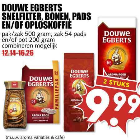 Douwe Egberts   koffiebonen, oploskoffie folder aanbieding bij  MCD Supermarkt Basis - details