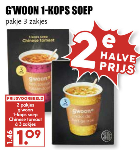 Gwoon   soep folder aanbieding bij  MCD Supermarkt Basis - details