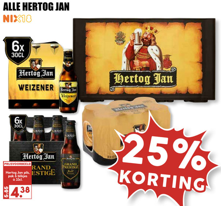 Hertog Jan   blikje bier, krat bier folder aanbieding bij  MCD Supermarkt Basis - details