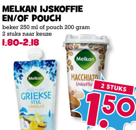 Melkan   ijskoffie folder aanbieding bij  Boons Markt - details