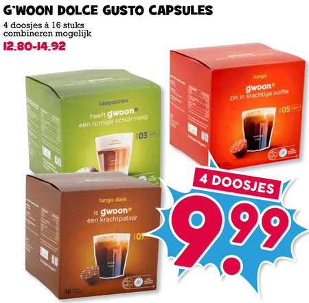 Gwoon   dolce gusto capsules folder aanbieding bij  Boons Markt - details