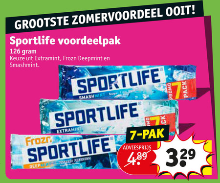 Sportlife   kauwgom folder aanbieding bij  Kruidvat - details