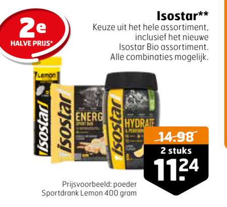 vrijwilliger Lee piano Isostar sportdrank folder aanbieding bij Trekpleister - details