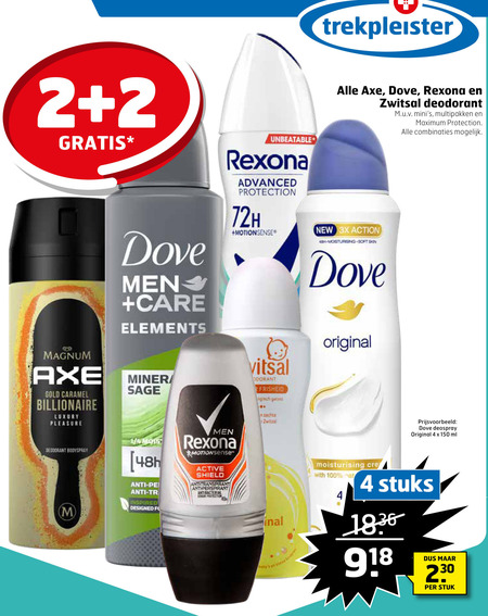 Dove   deodorant folder aanbieding bij  Trekpleister - details