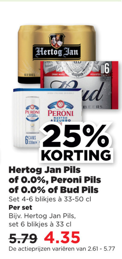 Peroni   alcoholvrij bier, blikje bier folder aanbieding bij  Plus - details