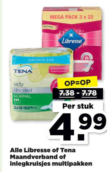 Libresse   inlegkruisjes, maandverband folder aanbieding bij  Plus - details