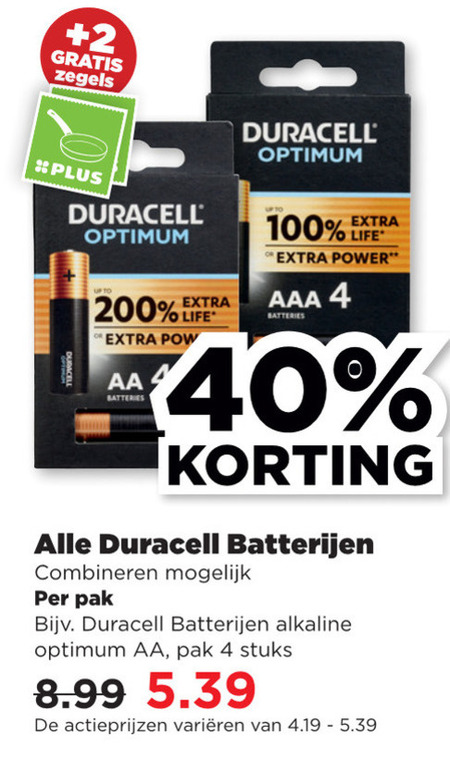 Duracell   batterij folder aanbieding bij  Plus - details