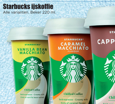 Starbucks   ijskoffie folder aanbieding bij  Dirk - details