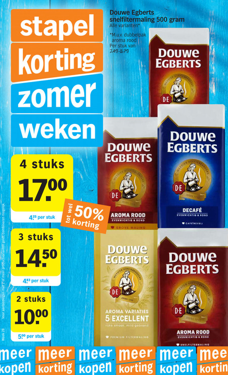 Douwe Egberts   koffie folder aanbieding bij  Albert Heijn - details