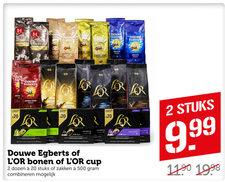 Douwe Egberts L Or   koffiebonen, koffiecups folder aanbieding bij  Coop - details