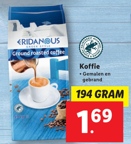 Eridanous   koffie folder aanbieding bij  Lidl - details