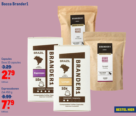 Brander1   koffiebonen, koffiecups folder aanbieding bij  Makro - details