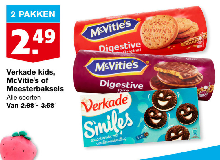 Verkade   kinderbiscuit, biscuits folder aanbieding bij  Hoogvliet - details