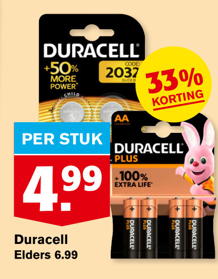 Duracell   batterij folder aanbieding bij  Hoogvliet - details