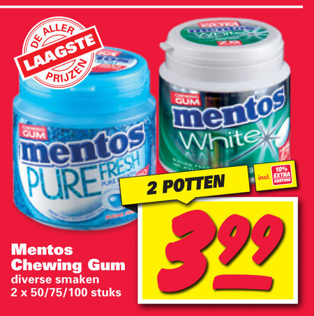 Mentos   kauwgom folder aanbieding bij  Nettorama - details