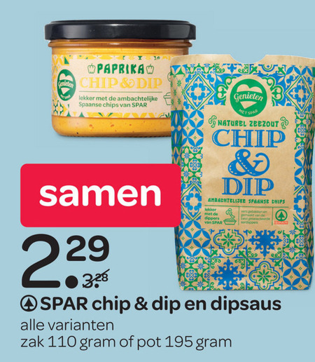 Spar Huismerk   chips, dipsaus folder aanbieding bij  Spar - details