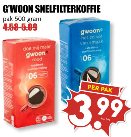 Gwoon   koffie folder aanbieding bij  MCD Supermarkt Basis - details