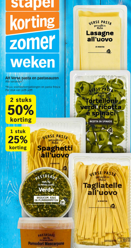 Albert Heijn Huismerk   pastasaus, pasta folder aanbieding bij  Albert Heijn - details