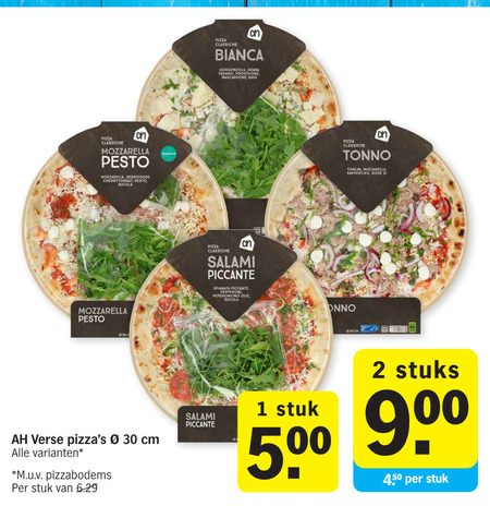 Albert Heijn Huismerk   verse pizza folder aanbieding bij  Albert Heijn - details