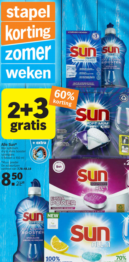 Sun   vaatwasmiddel folder aanbieding bij  Albert Heijn - details