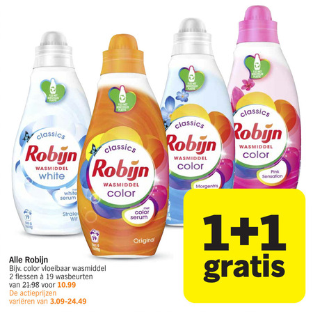 Robijn   wasverzachter, wasmiddel folder aanbieding bij  Albert Heijn - details